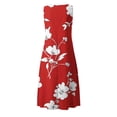 thumbnail image 5 of VBVC Women's Floral V-Neck Maxi Dress,Sleeveless Button Detail Flowy Dress For Women,Ladies Summer A-Line Beach Boho Sundress with Pockets,Red,S-5XL, 5 of 5