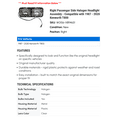 thumbnail image 2 of Right Passenger Side Halogen Headlight Assembly - Compatible with 1987 - 2020 Kenworth T800 1988 1989 1990 1991 1992 1993 1994 1995 1996 1997 1998 1999 2000 2001 2002 2003 2005 2007 2011 2013, 2 of 2