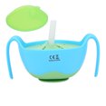 thumbnail image 4 of Cuencos para bebés 3 en 1, mordedor infantil multifuncional de silicona, cuenco de paja para entrenamiento de alimentación, cuenco azul de 480ML, 4 of 14