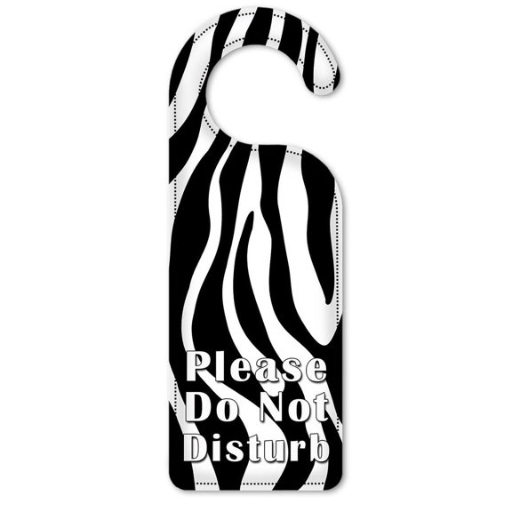 Do Not Disturb Door Knob Hanger Sign - Zebra Print