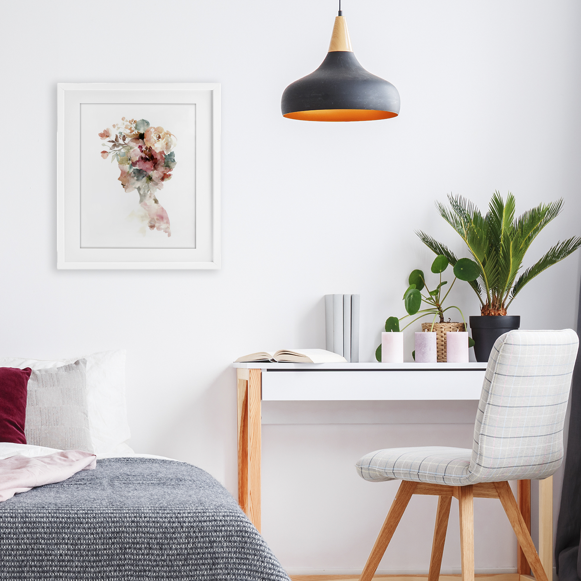 Stupell Industries Crowned in Nature Silhouette White Framed Print Under Glass, design by Svetlana Aleynikova