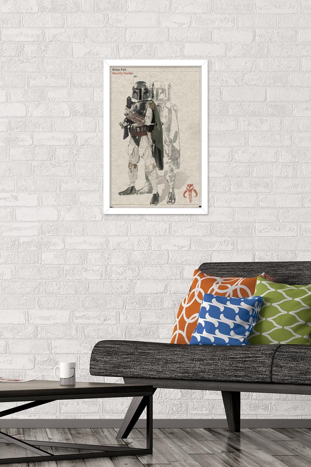 Star Wars: Saga - Boba Fett - Sketch Wall Poster, 14.725" x 22.375", Framed