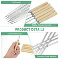 thumbnail image 2 of 50-Pack Kabob Skewers with Wood Handle, 13.8" Metal Flat Skewers Stainless Steel[0.14" Width], 2 of 7
