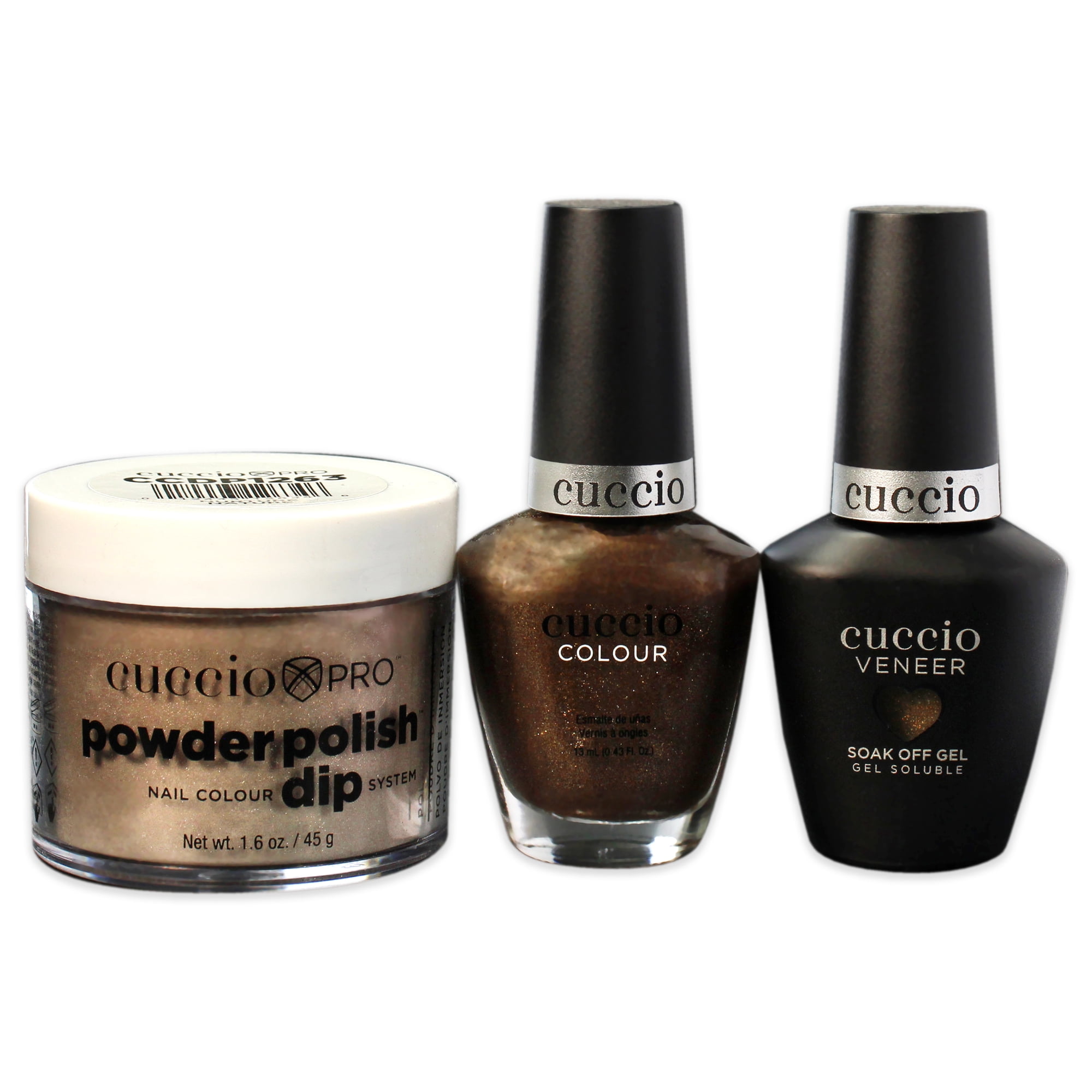 Cuccio Colour Match Makers Plus Dip - Nature Nature , 3 Pc 1.6oz Pro Powder Polish Dip System, 0.44oz Veneer Soak Off Gel, 0.43oz Colour Nail Polish