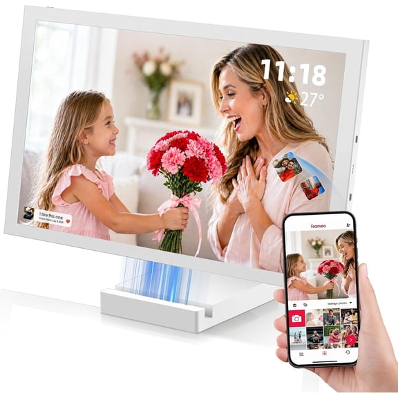 NGTeco 10.1" Wifi Digital Picture Frame 64GB 5000mAh Touchscreen Frameo App