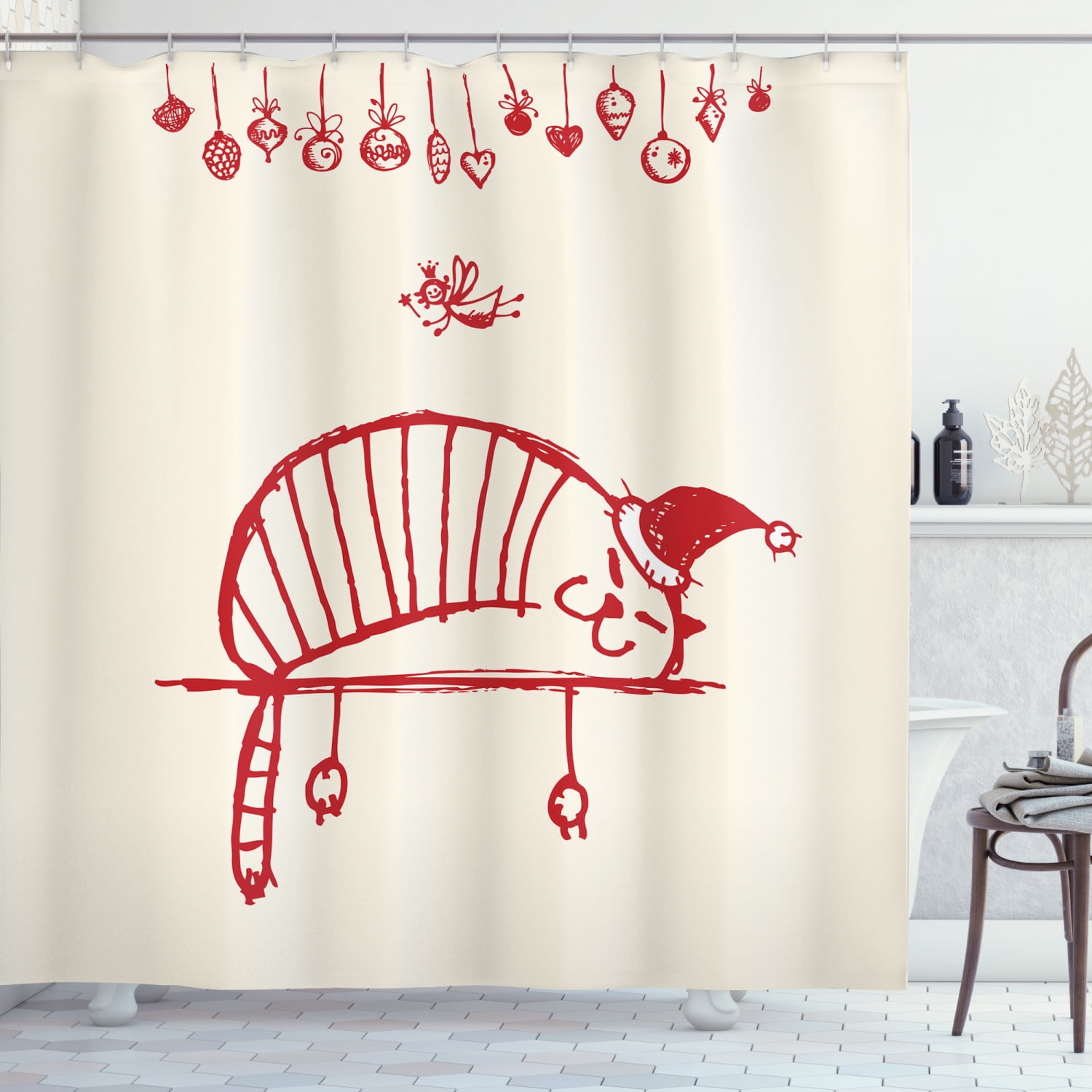 Cute alpaca on farm ABathroom Fabric Shower Curtain With Hooks 180x180cm-71in 