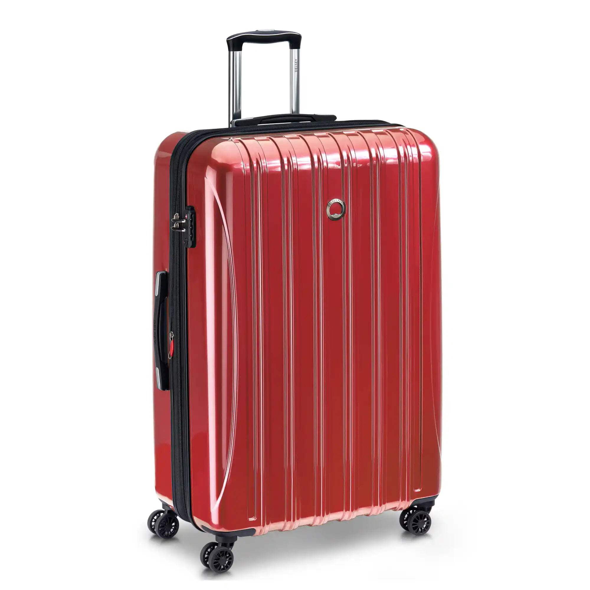 DELSEY PARIS Helium Aero 3-Piece Hardside Expandable Spinner Luggage Set includes 21" International Carry-On, 27" & 31" Checked, Red