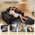 thumbnail image 4 of MoonSpeak 67'' Chaise Lounge Chair Corduroy Cloud Sofa Bed No Assembly with 3 Pillows for Livingroom, 4 of 9