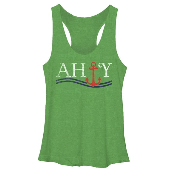 Women's Lost Gods Anchors Ahoy  Racerback Tank Top Envy Green Medium