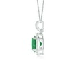 thumbnail image 2 of ANGARA Natural Round Emerald Dangle Pendant with Diamond Halo in 14K White Gold for Women (Size-5mm) | May Birthstone, Birthday, Anniversary, Jewelry Gift for Women | Natural Emerald Necklace, 2 of 8