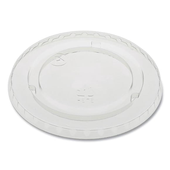 Pactiv PCTYLP20CNH 20 oz Cold Cup Lids with No Straw Hole Flat Lid, Clear