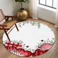 thumbnail image 2 of Round Rug 7Ft Washable Non-Slip, Red Pink Valentine's Day Circle Area Rugs for Living Room Bedroom, Love Heart Eucalyptus Leaves Indoor Floor Mats Carpet Runner for Home Decor Aesthetic, 2 of 8