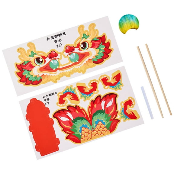 BESTYASH 1 Set Red Paper Dragon Decorations for Chinese New Year Celebrations