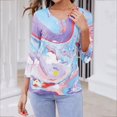 thumbnail image 2 of Fashion 3/4 Sleeve Summer Tops for Womens 2024 Plus Size Spring And Summer Print Top Collar Button Sexy Shirt 3/4 Sleeve Long Sleeve V Neck Top/Shirt Gifts for Womens, 2 of 7