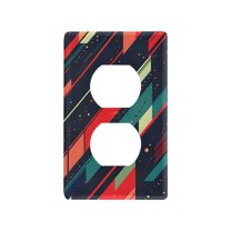 Yayeee Duplex Wall Plate 1-Gang 4.5"x2.7" Home Receptacle Light Switch Decorative Outlet Cover, Orange Abstract Lines