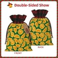 thumbnail image 2 of Rocae Orange Lemon Print Christmas Drawstring Linen Gift Bag with Drawstrings Treat Bag Goody Present Bags for Christmas Party Favor, 2 of 8