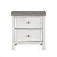 thumbnail image 7 of Xukmct Nightstand with 2 Drawers, Wood Beside Table for Bedroom, Living Room, White + Gray, 7 of 7