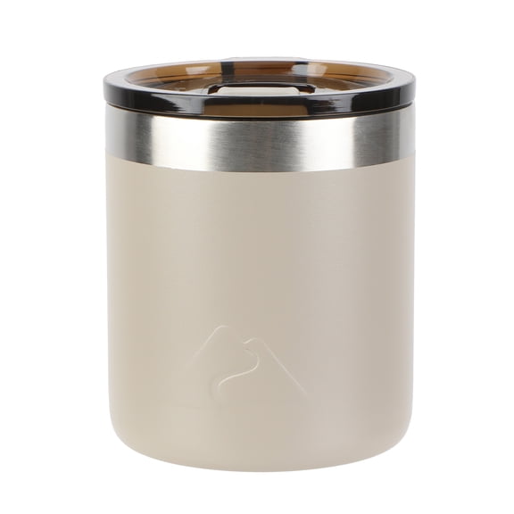 Ozark Trail 10oz Ceramic Lined Stainless Steel Lowball Tumbler with Magnetic Tritan Transparent Slider Lid, Teddy Bear