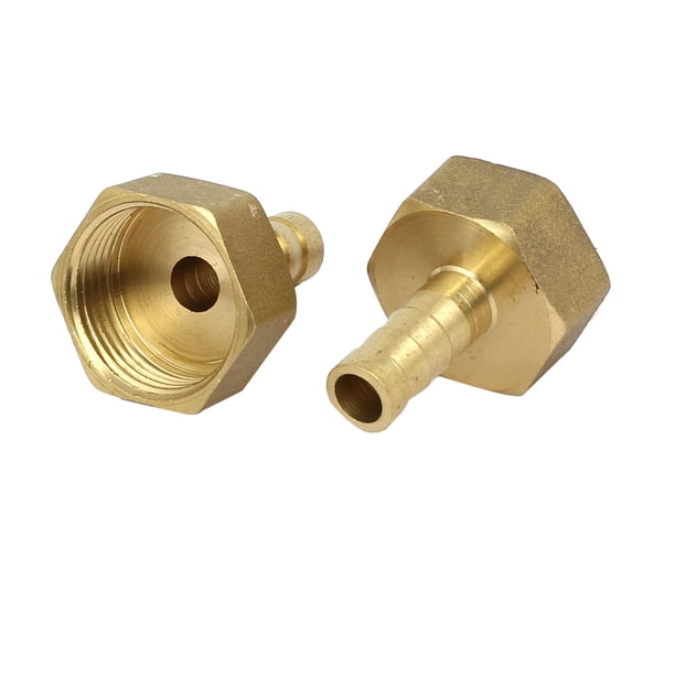 Conectores de manguera de latón tipo barbilla de 10 mm de diámetro con rosca hembra G3/4, 2 piezas