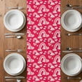 thumbnail image 6 of Valentine's Day Table Runner - 72 Inch Long, Kitchen Dining Table Runner Dresser Scarves, Red Rainbow Love Heart Polka Dots Spring Farmhouse Decor for Coffee Tables Wedding Party Banquet, 6 of 8