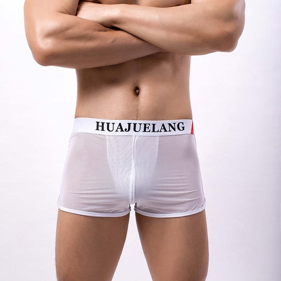 Lilgiuy Men's Boxer Three Points Shorts Mesh Charming Breathable Panties Comfort Underpants