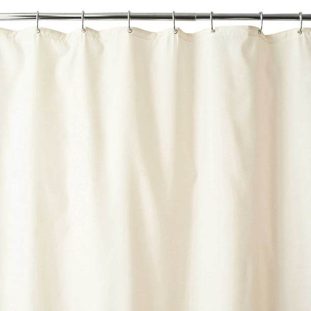Extra Wide Water Repellent Fabric Shower Curtain Liner Ivory