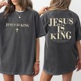 thumbnail image 4 of Jesus Is King Double Sided T-Shirt – Christian Bible Verse Tee, Faith Based Religious Apparel, Inspirational Unisex Cotton Top, 4 of 6