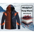thumbnail image 5 of Tyhengta Men's Waterproof Ski Jackets Winter Coats Snow Jacket Adjustable Fleece Windbreaker Windproof Outdoor RainJackets Navy Blue M, 5 of 8