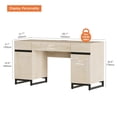 thumbnail image 5 of WAMPAT 59" Modern Executive Desk with Built-in Charging Station,3 Drawers, 2 Cabinets & File Drawer,Beige Wood Computer Writing Desk for Home Office, Work & Study, 5 of 9