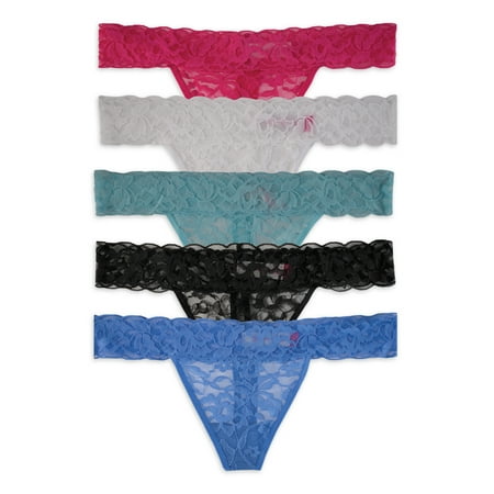 

No Boundarie s Women s Lace Thong Panties 5-Pack