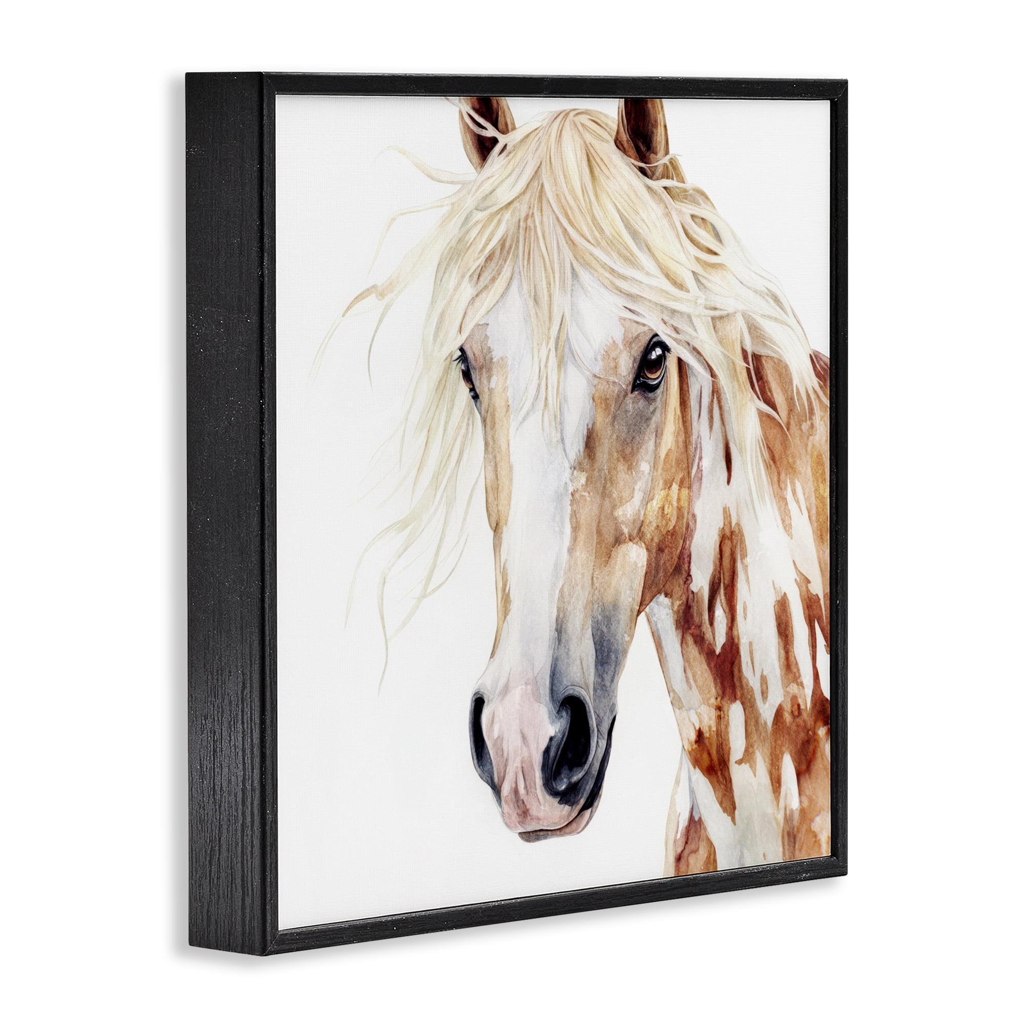 Stupell Industries Majestic Mane Spotted Horse Black Framed Giclee Art, design by Svetlana Aleynikova