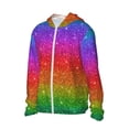 thumbnail image 2 of Sigee Rainbow Glitter Print UPF50+ Men's Sun Protection Hoodie Shirt SPF UV Shirt Long Sleeve Fishing Outdoor Lightweight, S-3XL, 2 of 9
