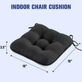 thumbnail image 2 of XIECUVA Chair Cushions for Dining Chairs, Set of 4, Memory Foam Kitchen Chair Cushions with Quilted Non-Slip Rubber Backing, 15.5" x 15.5" x 3.5", Black, 2 of 8