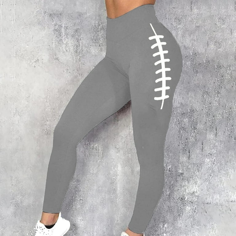 Virmaxy Women s Trendy Skinny Yoga Pants Fashion Printed Stretch Leggings Fall Winter Fashiong Casual Lounge Yoga Workout Running Pants Gray B L Walmart