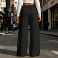 thumbnail image 6 of LEAVINGSUO Wide Leg Sweatpants for Women Solid Color Sweatpants With Pockets Long Pants For Home And Outdoor Sports Black S, 6 of 8