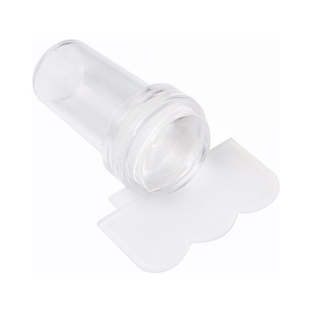 Estampador de estampado de uñas, estampador de gelatina de silicona transparente, para herramientas de manicura, kit de manicura francesa, diseño de uñas con raspador (1PCS)