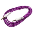 thumbnail image 2 of Braided Gold Plated 3.5mm Stereo Auxiliary Aux Cord Cable (12ft) For iPhone 6S 6 Plus 5.5 / 4.7 Samsung Galaxy S8 S8 Plus S7 Headphones, iPods, iPhones, iPads, Home / Car Stereos and More - Purple, 2 of 2