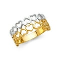 thumbnail image 1 of Solid 14k White and Yellow Gold Two Tone Cubic Zirconia CZ Fashion Anniversary Ring Size 10.5, 1 of 2