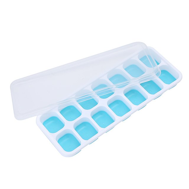Bandejas de cubitos de hielo de 14 rejillas Bandejas de hielo de forma cuadrada con tapa extraíble