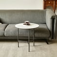 thumbnail image 2 of Holaki Coffee Table,End/Side Tables - Small Round Accent Table,Metal Gray Narrow Night Stands with Sharp,Ideal for Any Room-Side Tables Living Room,Bedroom,Tall Plant Stand Balcony,Indoor, 2 of 9