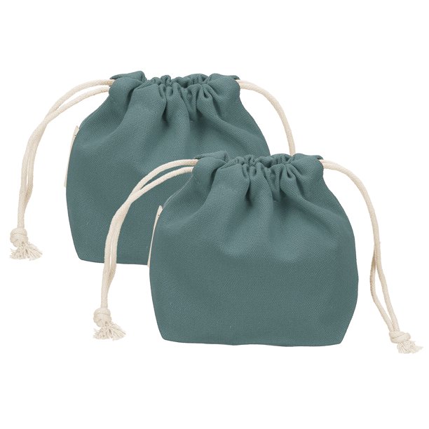 Uxcell 2 Pcs Bolsa de Maquillaje con Cordón, Bolsa Cosmética de Lona de 4.7" para Mujeres, Organizador de Artículos de Tocador para Viajes, Accesorios de Tocador, Gris Oscuro