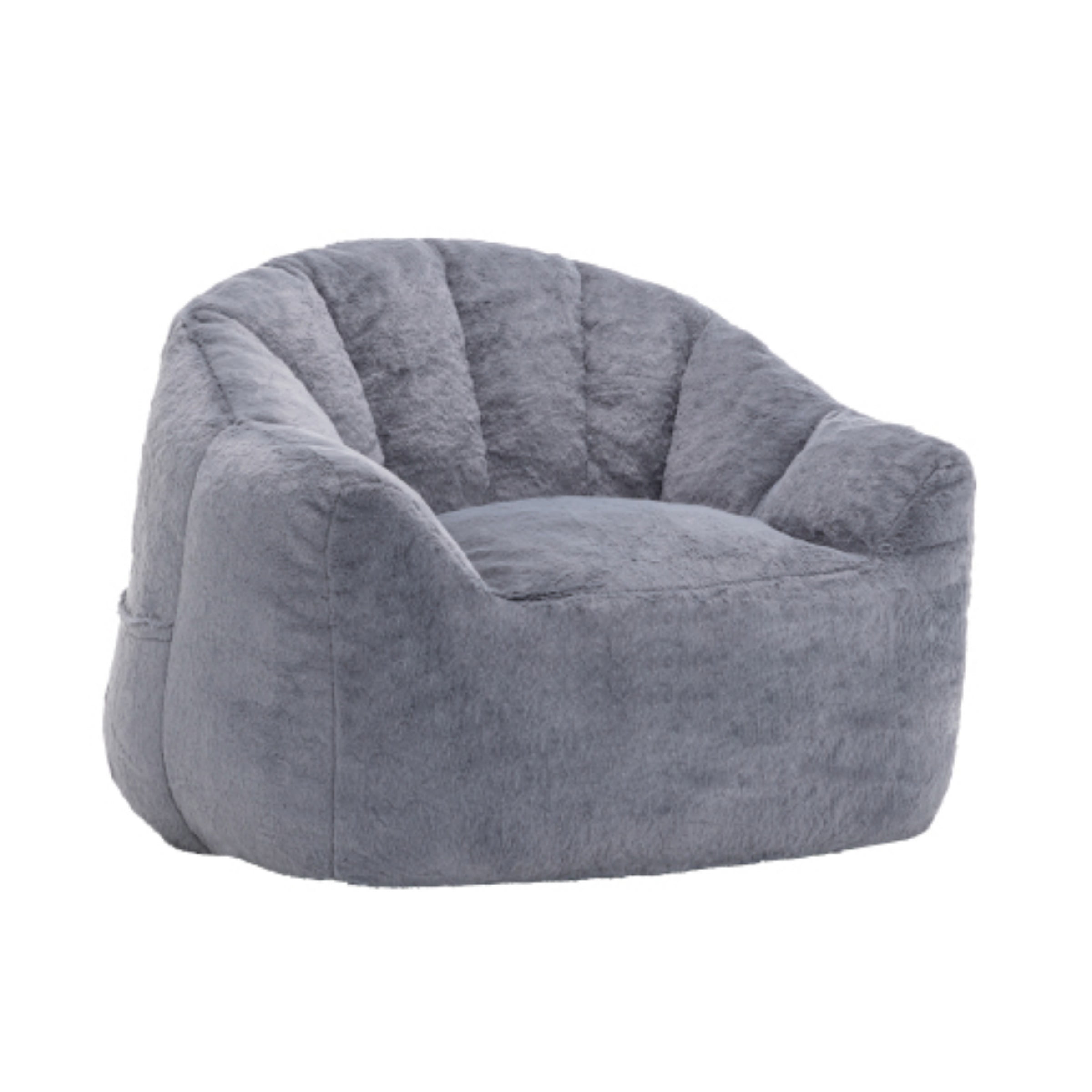 Bean Bag Chair for Adults, Memory Foam Bean Bag Sofa with Armrests, Comfy Lazy Floor Chair for Living Room Bedroom Reading, Gray