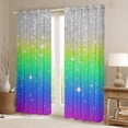 thumbnail image 2 of Feelyou Glitter Stars Starry Sky Curtains Pack of 2 (42x84 Each), Chic Modern Fashion Curtains Blackout, Teen Adult Kid Bedroom Curtains, Blackout Curtains Home Decor, 2 of 6