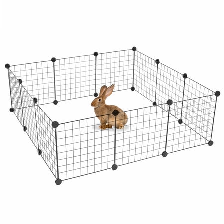 Mount-it! Work-It! Pet Playpen  Foldable Metal Exercise Pen  Small Animal Cage Indoor/Outdoor Metal Wire Fence 12 Panels