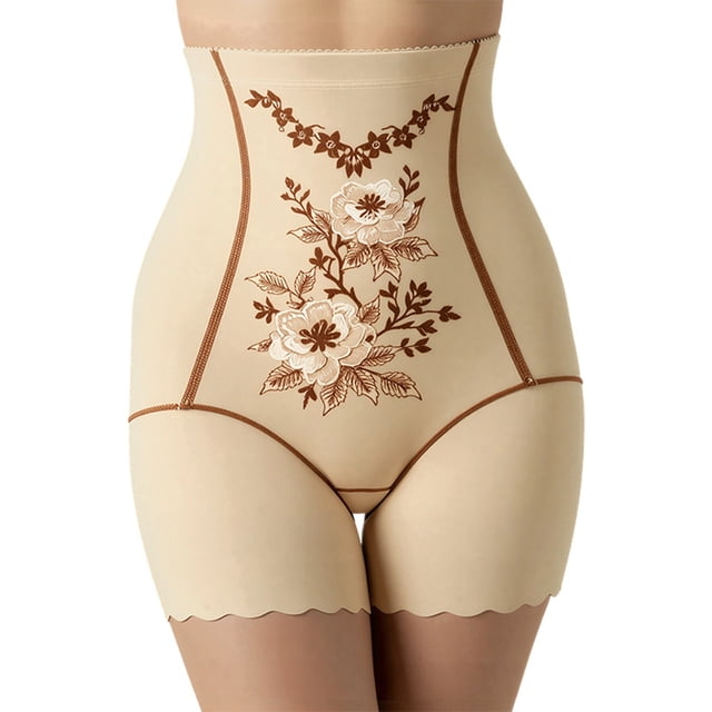 Body Sculpting Corewear For Everyday Use With Floral Embroidery High Waist Seamless Panties For Lift And Contouring