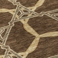 thumbnail image 5 of HomeRoots 613478 8 ft. Brown & Beige Round Geometric Washable Indoor & Outdoor Area Rug, 5 of 5