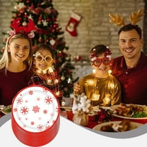 Red Christmas Snow Paper Plates 7 inch Christmas Dinnerware Plate, Snowflake Christmas Disposable Dinning Plates, Wedding Birthday Party Family Dinnerware Supplies, BBQ Picnic Favor