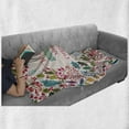 thumbnail image 6 of Christmas Soft Flannel Fleece Throw Blanket, Colorful Botanical Frame Form Blossoms Herbs Holly Design, Cozy Plush for Indoor and Outdoor Use, 50" x 70", Multicolor, by Ambesonne, 6 of 6