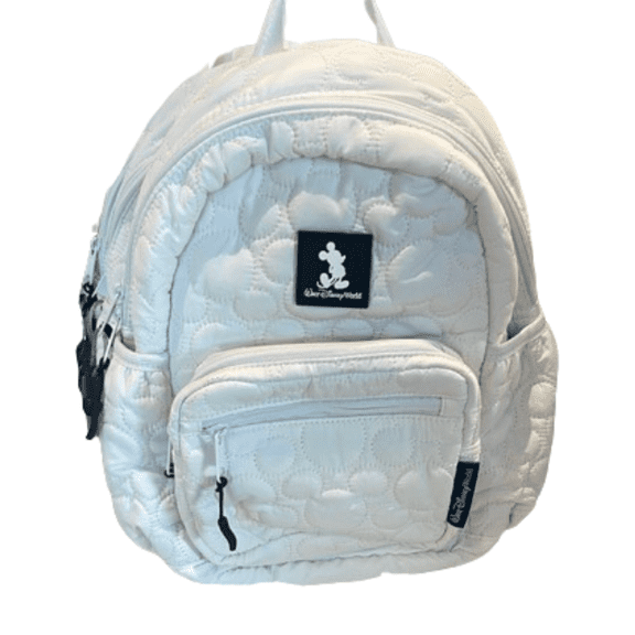 Disney Parks Walt Disney World White Quilted Mini Backpack Bag New With Tag