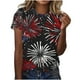 thumbnail image 1 of Tops de Ajuste Suelto para las Mujeres Sudadera Casual Impresa Manga Corta Cuello Redondo Superior, Poliéster, 1 of 6